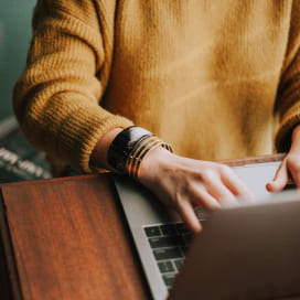 Entrepreneur working at his computer