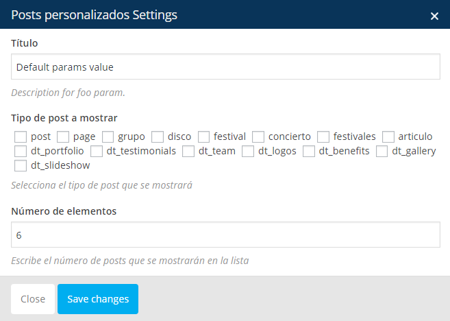 Plugin personalizado para Visual Composer