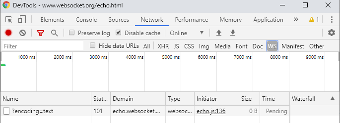 websocket in developer tools