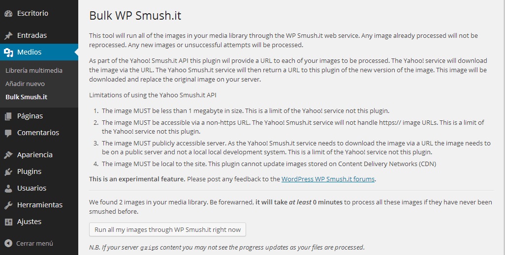 Plugin de WordPress - WP Smush.it